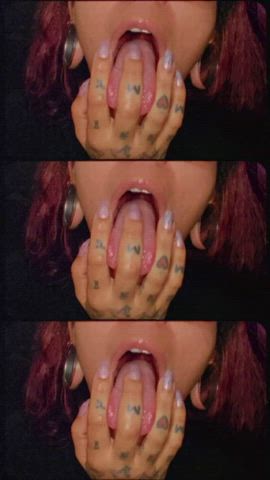 fingering latina milf pierced spit tease tongue fetish clip