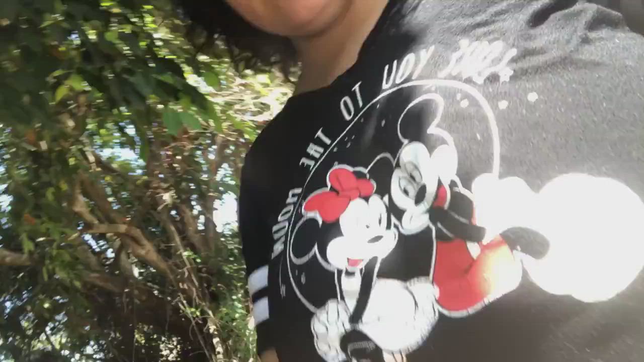 Letting the tits hang out while I walk my dogs 😈🔥