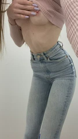 blonde erotic jeans petite shaved teen tiny tits clip