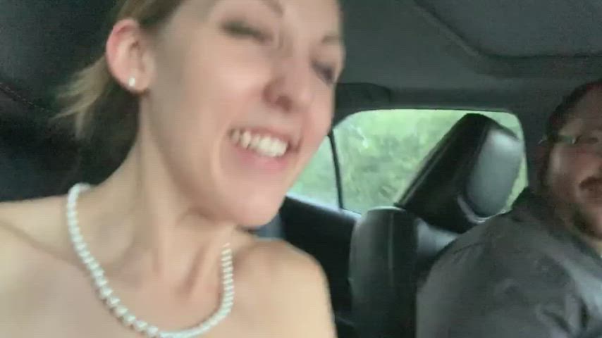 Getting the Courage to Show my Tits While Riding in the Car and Hanging out the Sunroof!