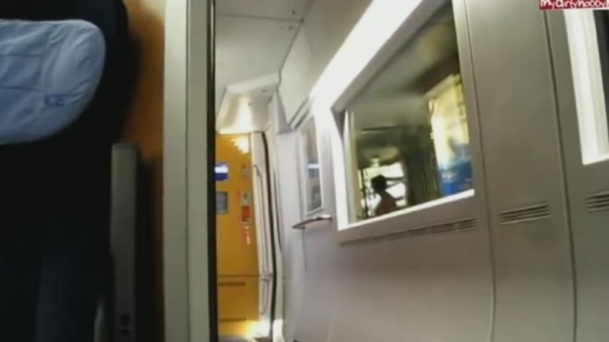 German Public Cumshot in a Train