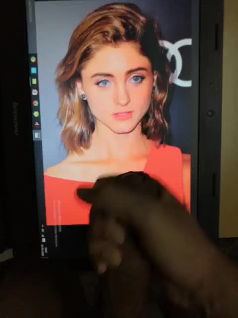 my bud giving Natalia Dyer a hot cum tribute - If u do tributes and want 2 b fed