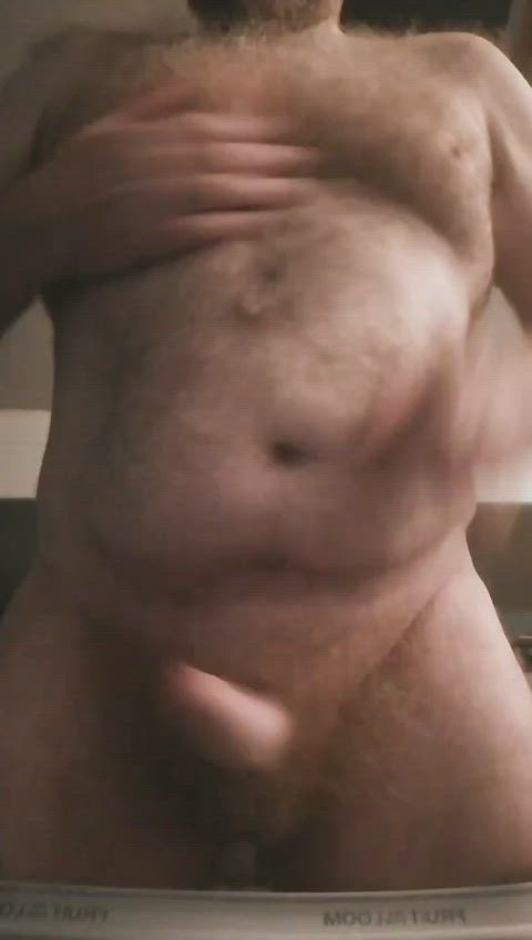 54m Hairy Daddy Bear Wanking