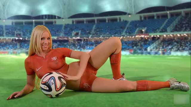 Body Paint In The National Football Colours of The Netherlands ?
