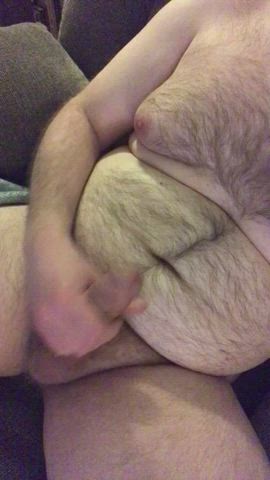 Love stroking my thick cock