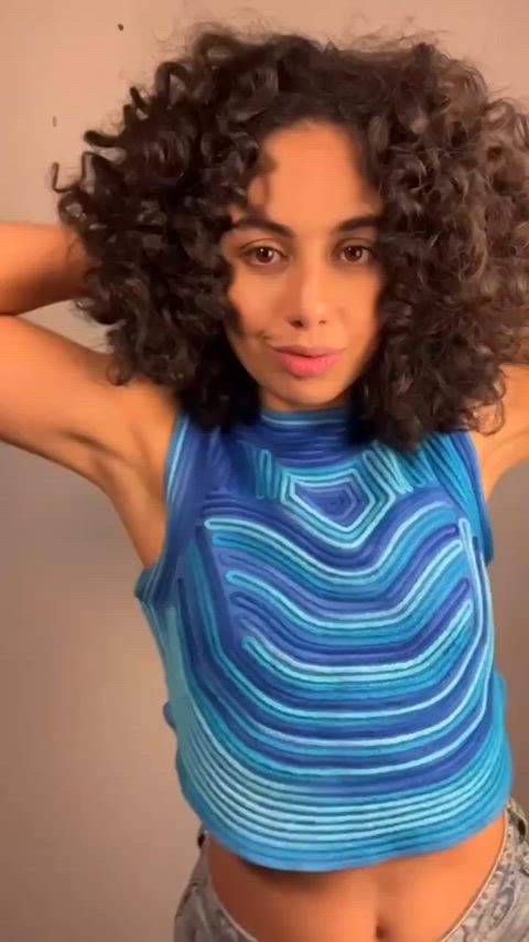 armpits beautiful curly hair latina shaved clip