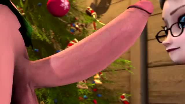 Rapunzel gets her huge cock sucked by the frozen girls