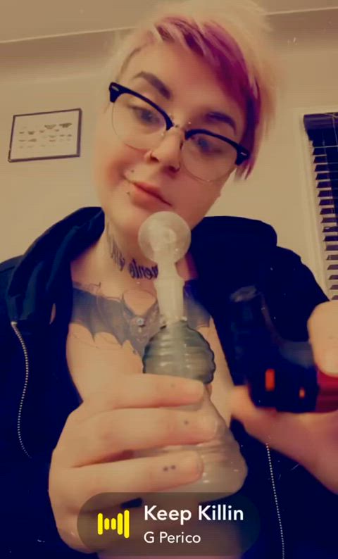 amateur big tits chubby glasses nsfw pierced smoking tattooed thick clip