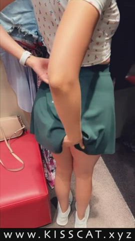 Changing Room Fitness Skirt Stripping Thong Undressing Upskirt clip