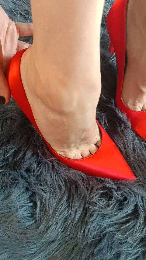 Ruby red stilettos to get your week going