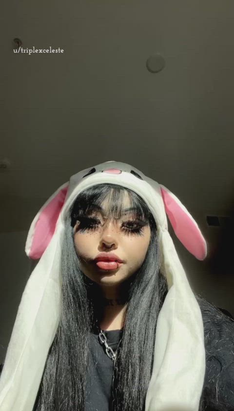 Can I be your slutty goth bunny, Daddy?🐰🖤