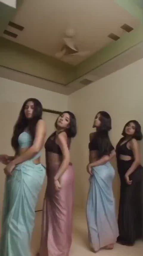 actress bollywood desi saree tiktok twerking clip