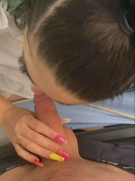 Amateur Blowjob Brunette Couple Hospital Patient Sucking clip