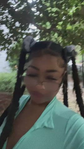 cute ebony glasses outdoor clip