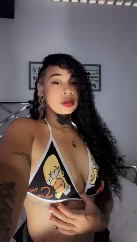 boobs cute ebony latina lingerie natural tits sensual tattoo teen tits clip