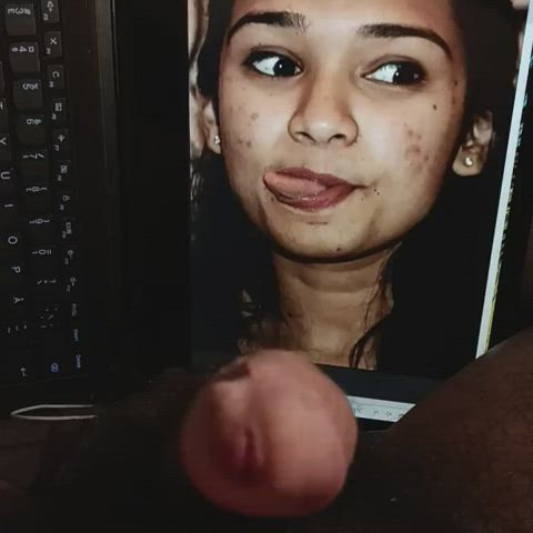 jerk tribute I was requested to jerk my fat cock to this Indian cutie so cute