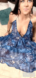 Big Nipples Big Tits Brunette Cleavage Dress MILF See Through Clothing clip