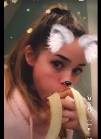 Livvy with a banana