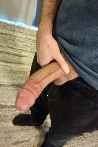 Horny on Friday morning, stroking my thick morning wood