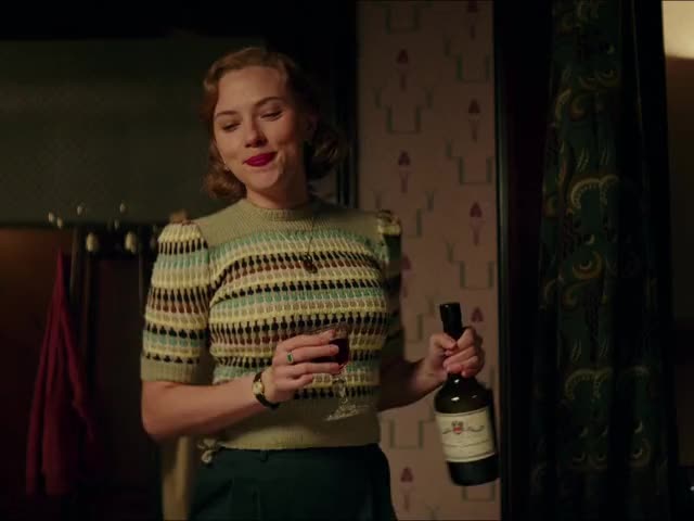 Jojo Rabbit - Scarlett Johansson - dancing and drinking wine