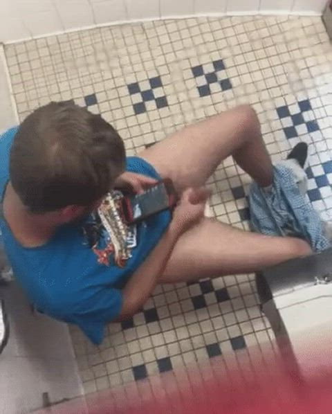 caught gay jerk off public toilet clip