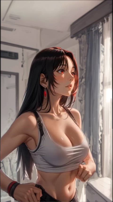 animation anime big tits boobs bouncing bouncing tits cleavage ecchi hentai tifa