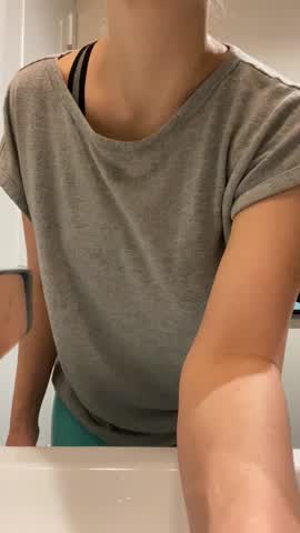 Hope you don’t mind a little after workout titty drop ;) These girls need to breathe