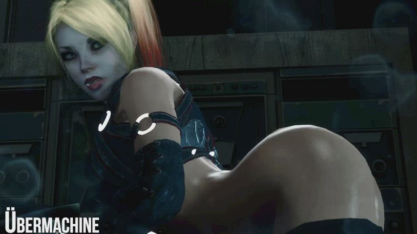 Animation Ass Blonde Comics Harley Quinn Pigtails Shaking clip