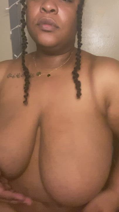 BBW Big Tits Chubby Ebony Huge Tits Pussy Tease Thick clip