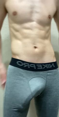 showing off my thick hard bulge