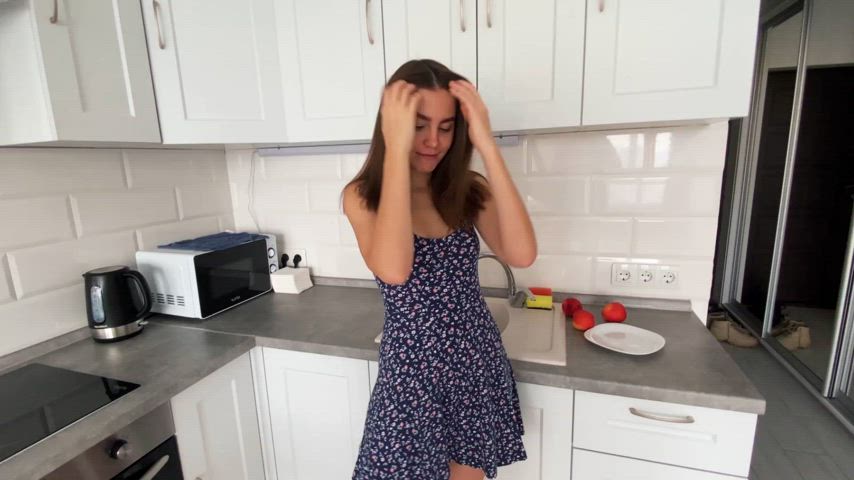 dress kitchen tease teasing clip