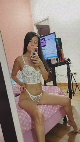 camgirl latina lingerie long hair sensual sex solo teen webcam clip