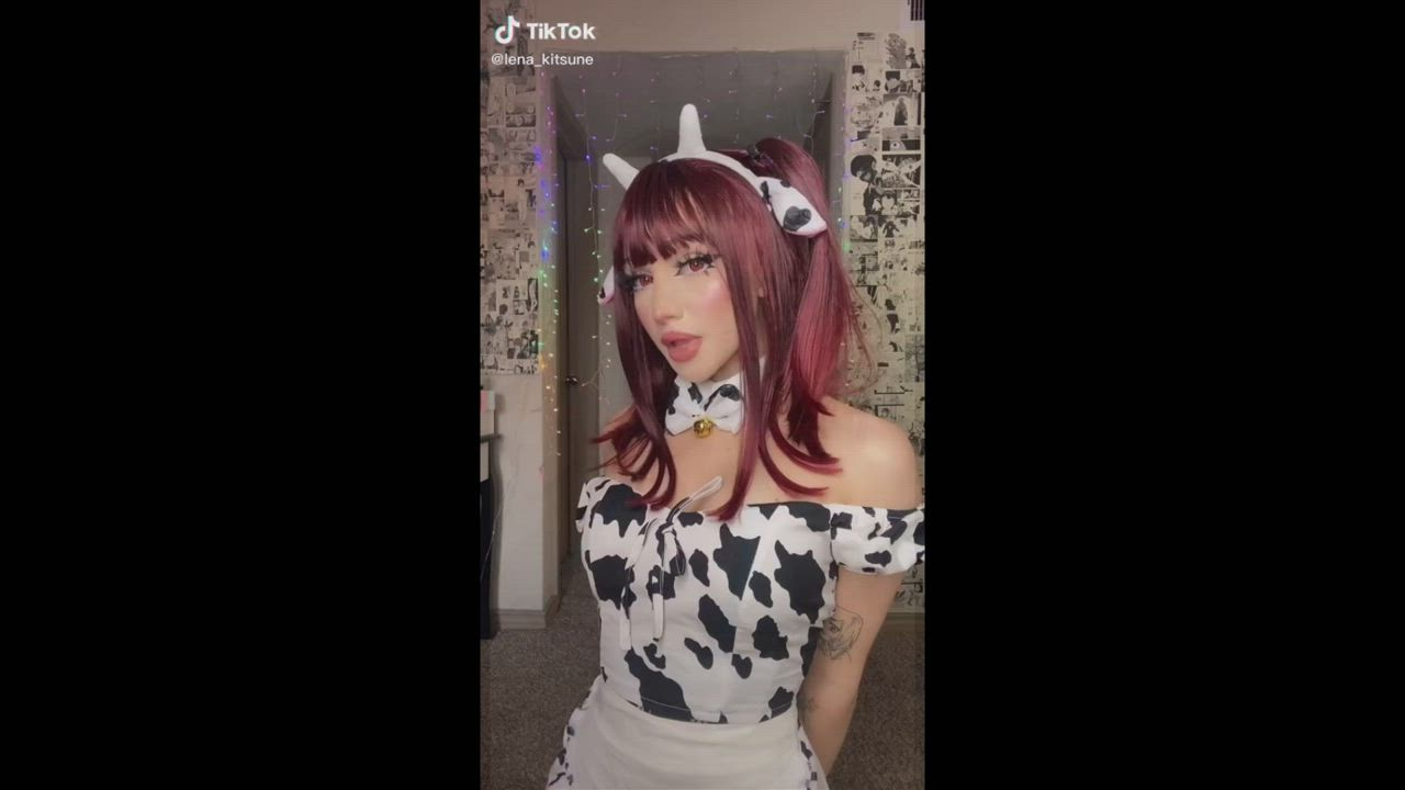 Cosplay Cowgirl Dildo Sissy Split Screen Porn TikTok Trans clip