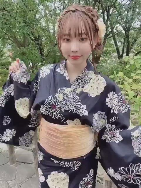 asian brunette kimono clip