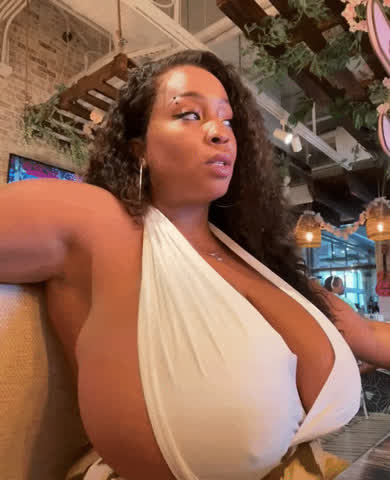 Ebony Huge Tits Public clip