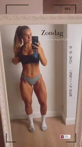 european fitness legs muscular girl thick thighs clip