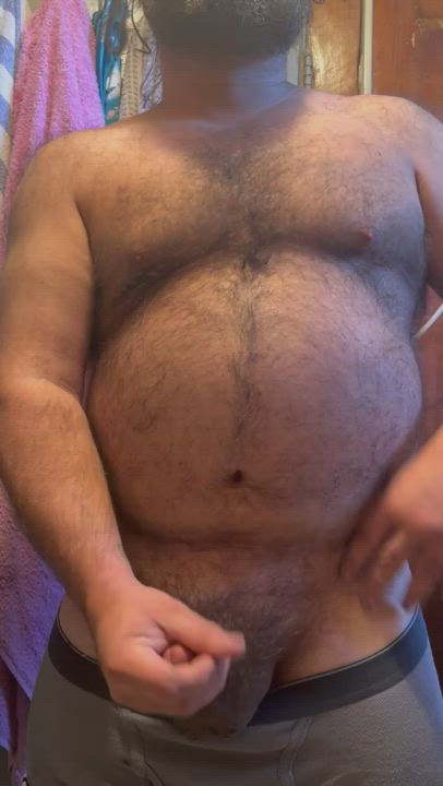 How bout a hairy chubby dude loudly cumming ?