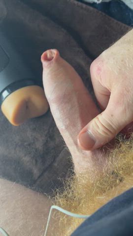 foreskin gooning pubic hair queer red hair redhead thick cock uncircumcised uncut