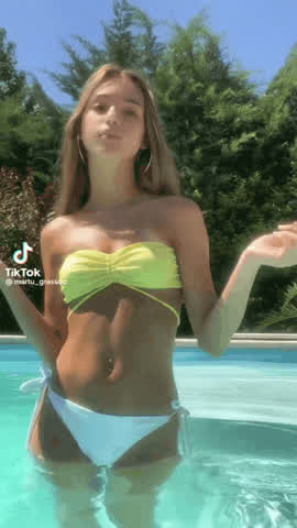 19 years old bikini pool sex toy teen tiktok clip
