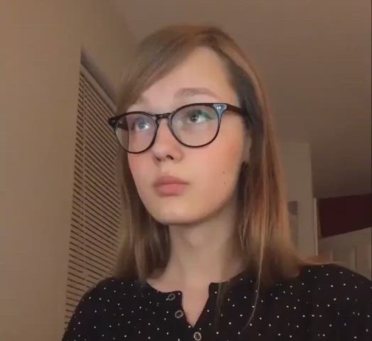 ahegao amateur edit glasses gooning loop sexy solo tongue tongue fetish clip