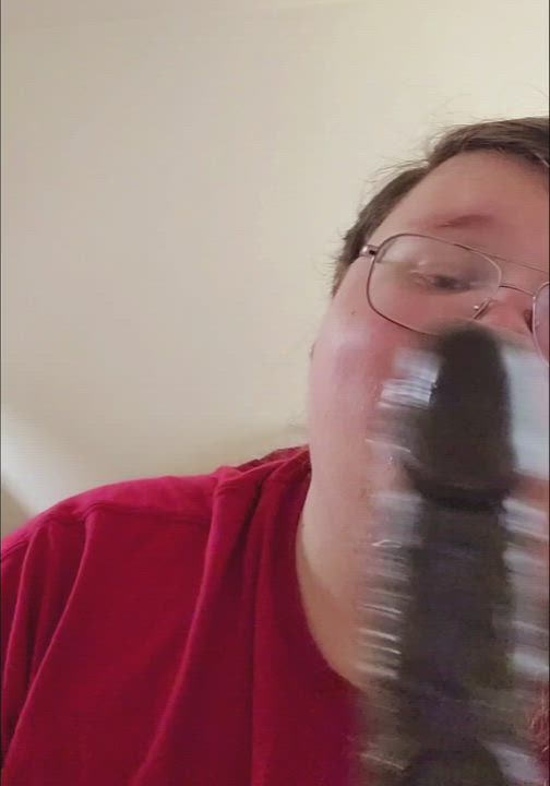 Throating with my big black toy