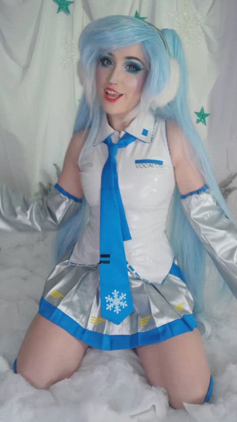 cosplay costume egirl fansly flashing hatsune miku onlyfans tease tiktok clip