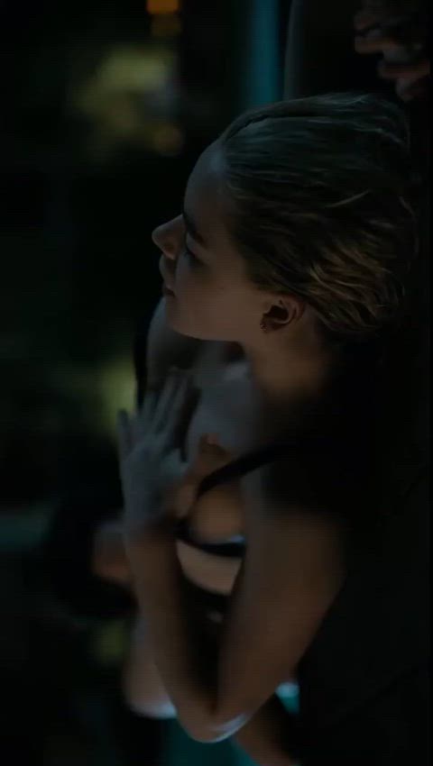 Kiernan shipka  fondling her breast