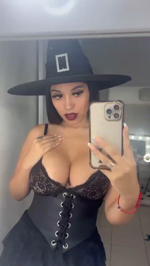 A Latina witch can cast a boobs spell on you