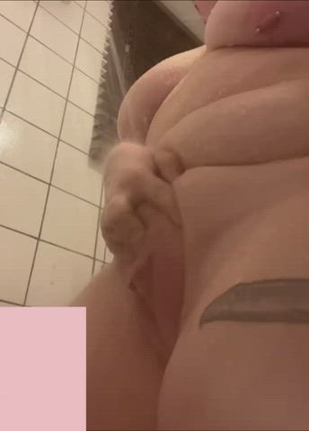 bbw big tits chubby pov pussy spread saggy tits shaved pussy shower thick tits clip
