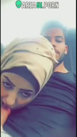 blowjob car hijab clip
