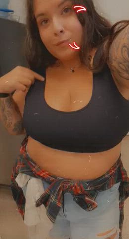 tits titty drop work bbw boobs curvy goth-girls clip
