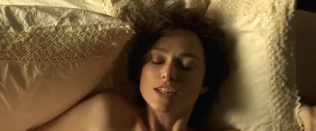 Keira Knightley, bites lips during sex