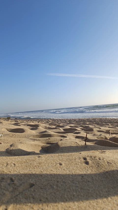 [M] When everyone leaves the beach and we warm up for a skinny dip