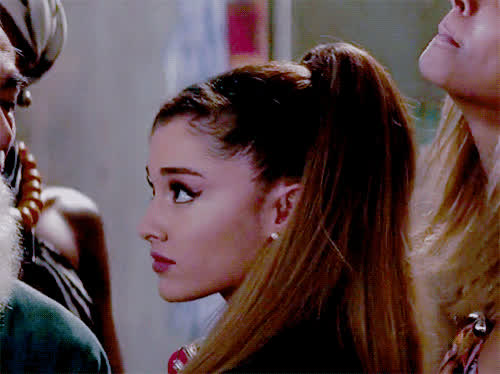 ariana grande babe celebrity clothed latex lips ponytail clip